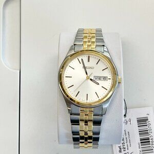 Seiko SUR430 Stainless Steel Two Tone Watch With Day And Date Calendar